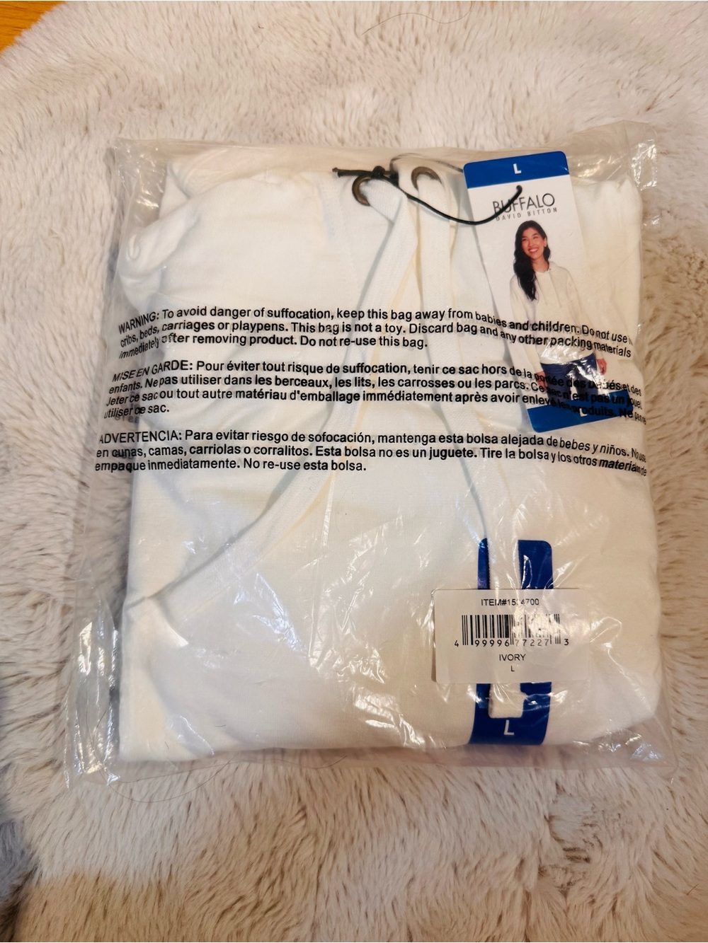 Buffalo David Bitton Ivory Women's Hoodie - Large